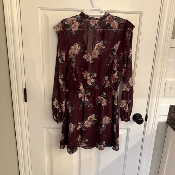 Intermix Madeline Silk Floral Long Sleeve Mini Dress 45430 - Picture 8 of 12